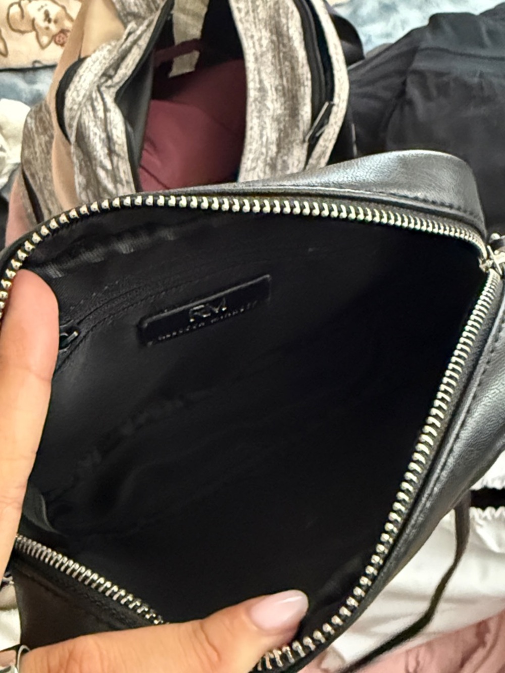 Quilted Studded Crossbody Bag - Black - Picture 3 of 3